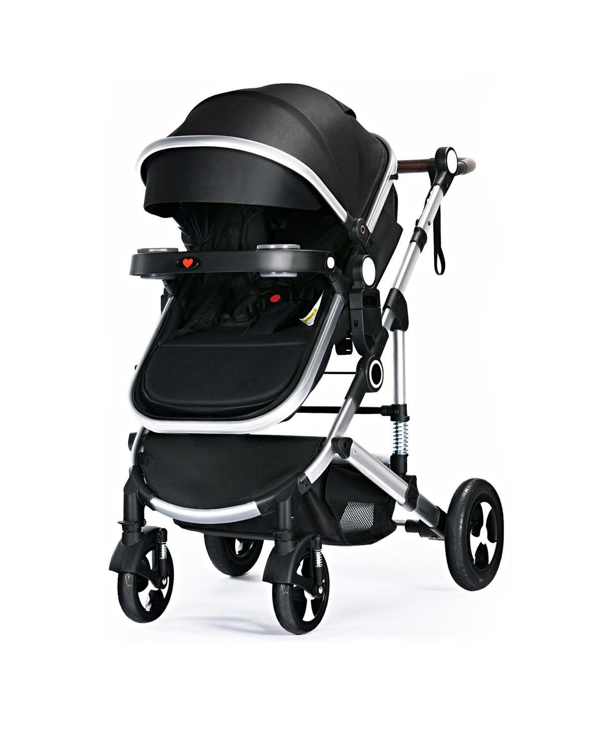 Kinder King Meno V 3-in-1 Reversible Baby Stroller with Detachable Tray, Adjustable Canopy and Suspension Wheels