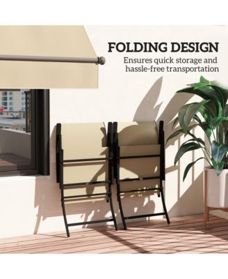 Folding Patio Chairs Set of 2, Portable Camping Chairs,