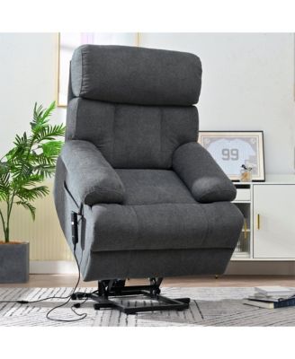 Electric Power Lift Recliner Chair, Extra Wide Heavy Duty Rocker Recliner with Remote, Soft Flannel Fabric for Elderly
