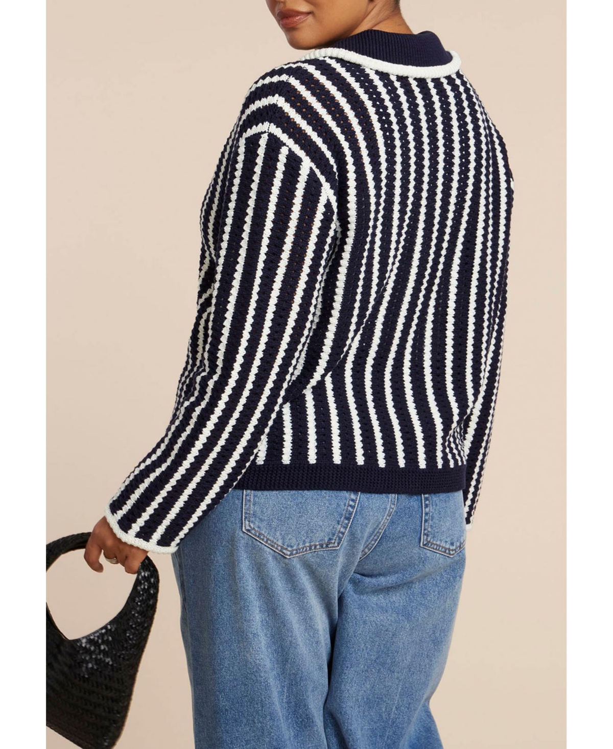 Eloquii Women's Striped Cardigan