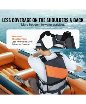 Life Vest for Watersports (PFD), Waterproof Nylon, 110N Buoyancy, Life Jacket for Fishing Kayaking Surfing, Men and Women, Size XL