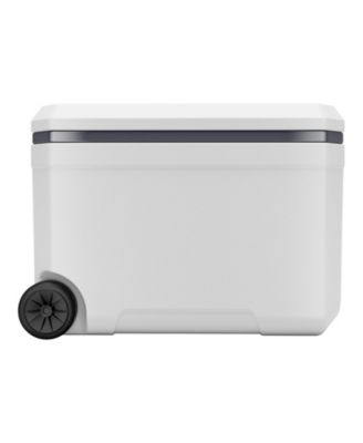 45 QT Wheeled Portable Cooler with Ice Retention, Heavy-Duty Handles and Cup Holder, Insulated Hard Cooler for Long Trips