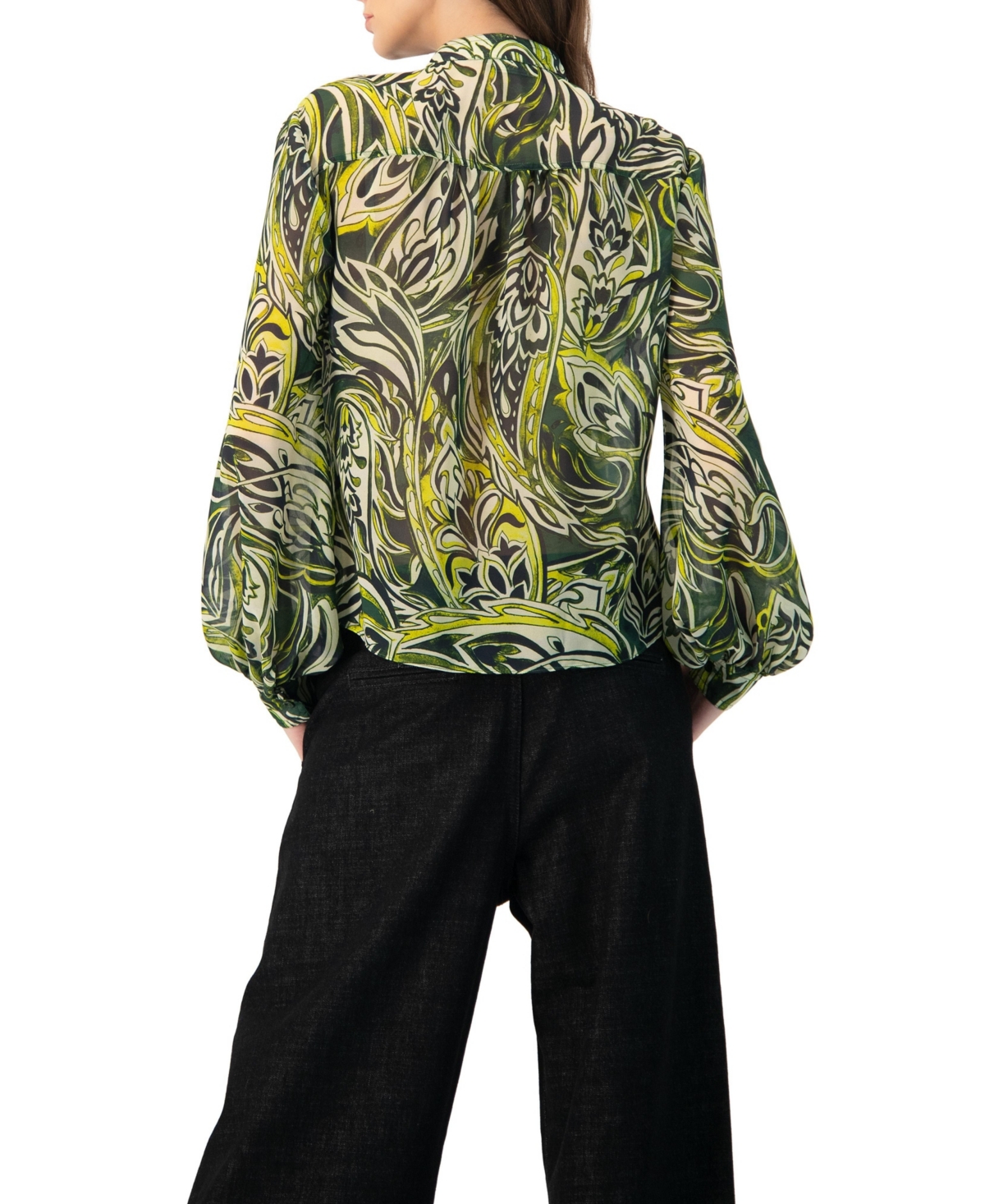 Ivonne Women's Printed Round Neck Blouse