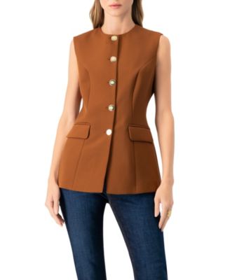 Women's Solid Vest with Pockets