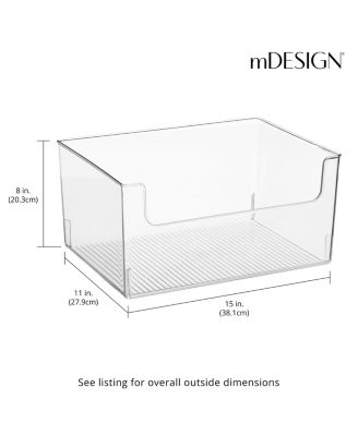 Household Plastic Storage Organizer Bin with Open Front - 8 Pack