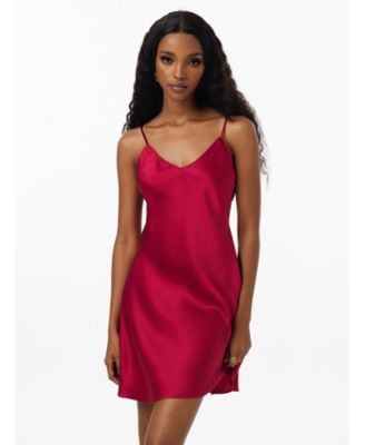 Women's Pure Silk Adjustable Spaghetti Strap Nightgown Slip Dress