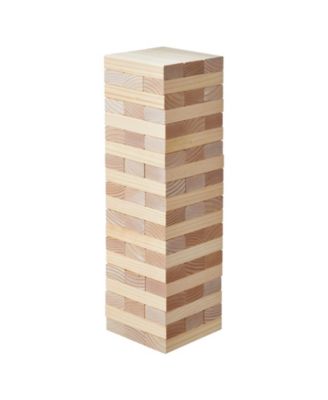 Giant Wooden Tumbling Tower Game with Domino Blocks and Storage Bag