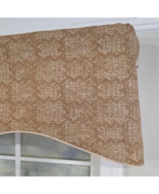 Derek Cornice 100% Cotton Rod Pocket Lined Window Valance 50" x 17" Brown