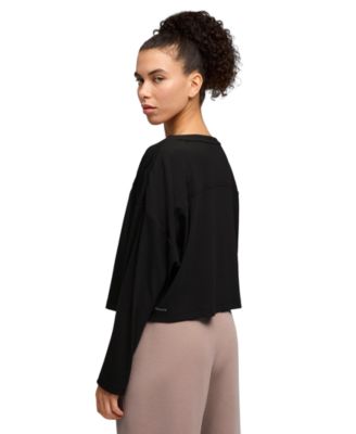 Women's Cloud-Spun Rib Slouch Crew Neck Long Sleeve Shirt