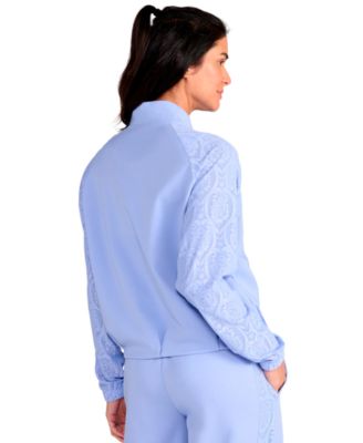 Women's Lace Bubble Hem Mock Neck Jacket