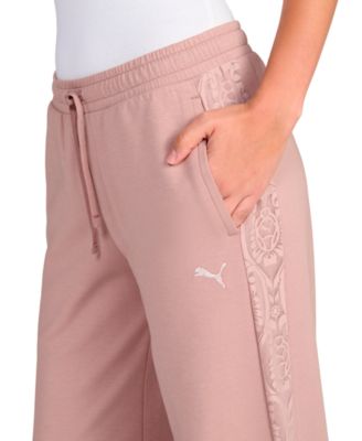 Women's Lace Detail Wide Leg Mid Rise Pants