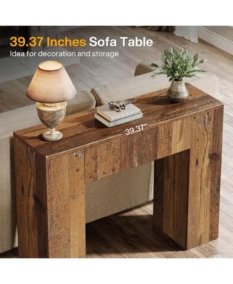 39" Wooden Farmhouse Console Table with Drawer for Entryway, Living Room, or Hallway