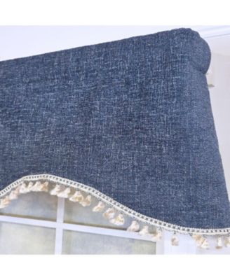 Flanel Cornice 100% Cotton Rod Pocket Lined  Window Valance 50" x 17" Navy