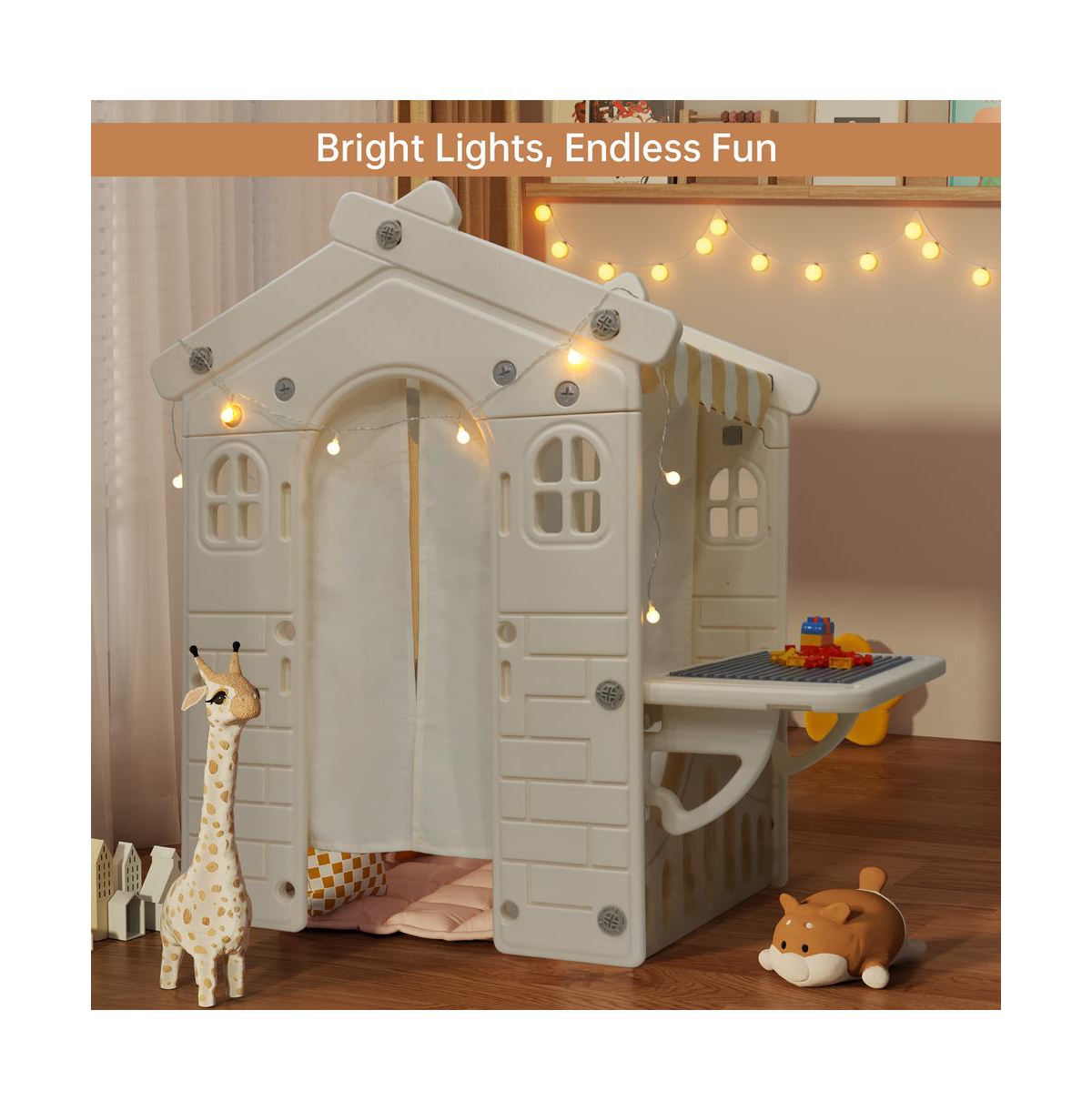 Bruce & Shark Foldable Kids Playhouse with Lights, Blocks & Open Design