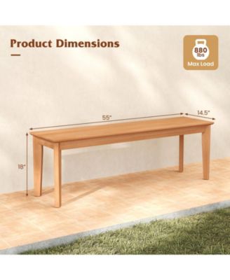 55 Inches Outdoor Teak Wood Bench For Garden