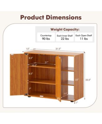 Entryway 3-Tier Shoe Storage Cabinet with Doors and Shelves