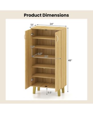 Modern 6-Tier Freestanding Shoe Storage Cabinet with Doors