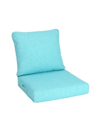 Outdoor Deep Seat Cushion Set, Waterproof Patio Furniture Cushions with Adjustable Straps & Removable Cover, Set of 2