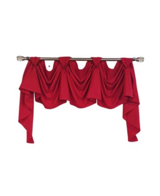Classic Twil 3-S Victory 100% Cotton Tab Top Swag Window Curtain 54" x 25" Red