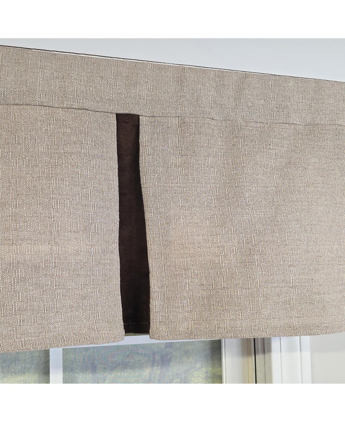 Rlf Home Denton Pleated 100% Cotton Rod Pocket Lined Window Valance 50" x 17" Taupe
