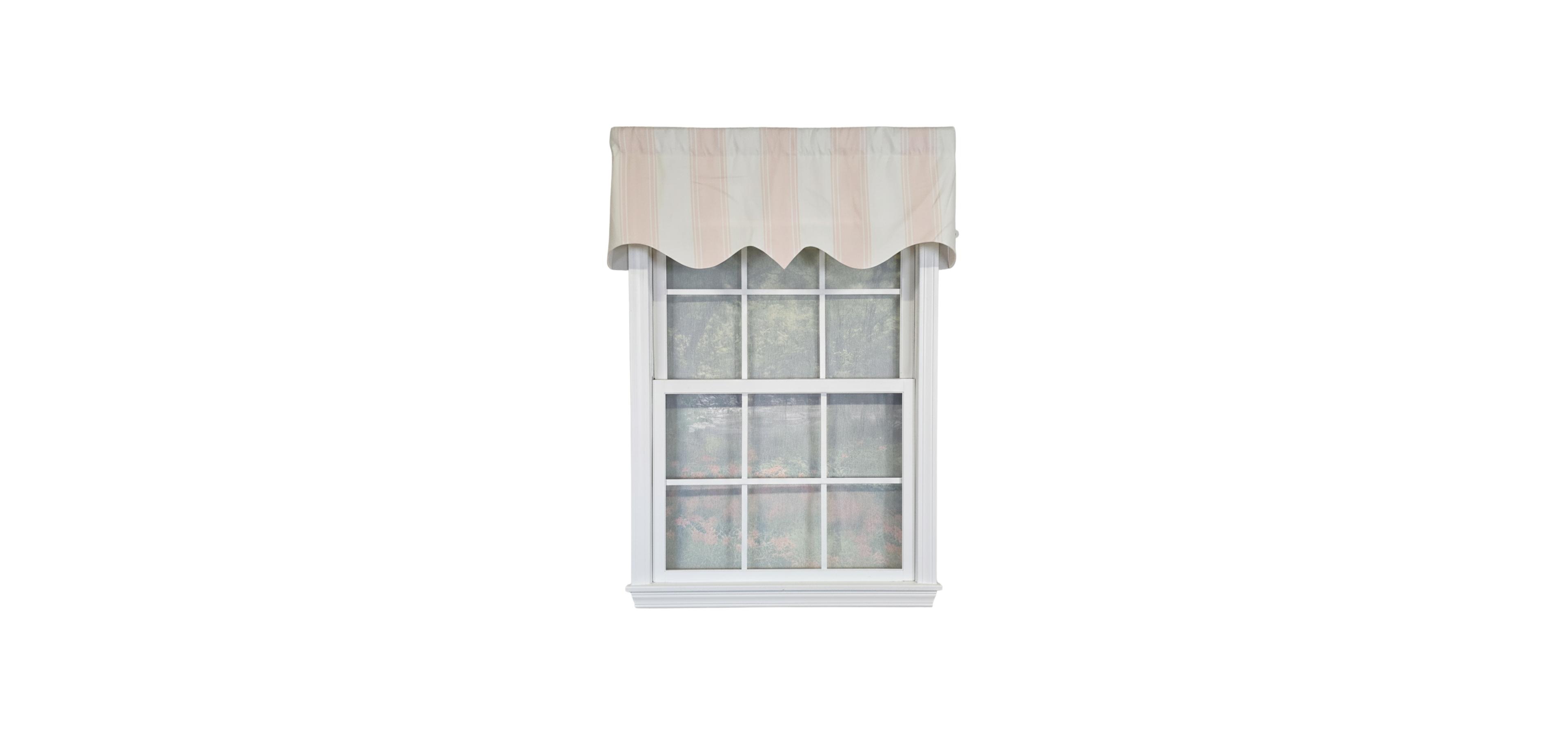 Rlf Home Faded Stripe Regal 100% Cotton Rod Pocket Lined Window Valance