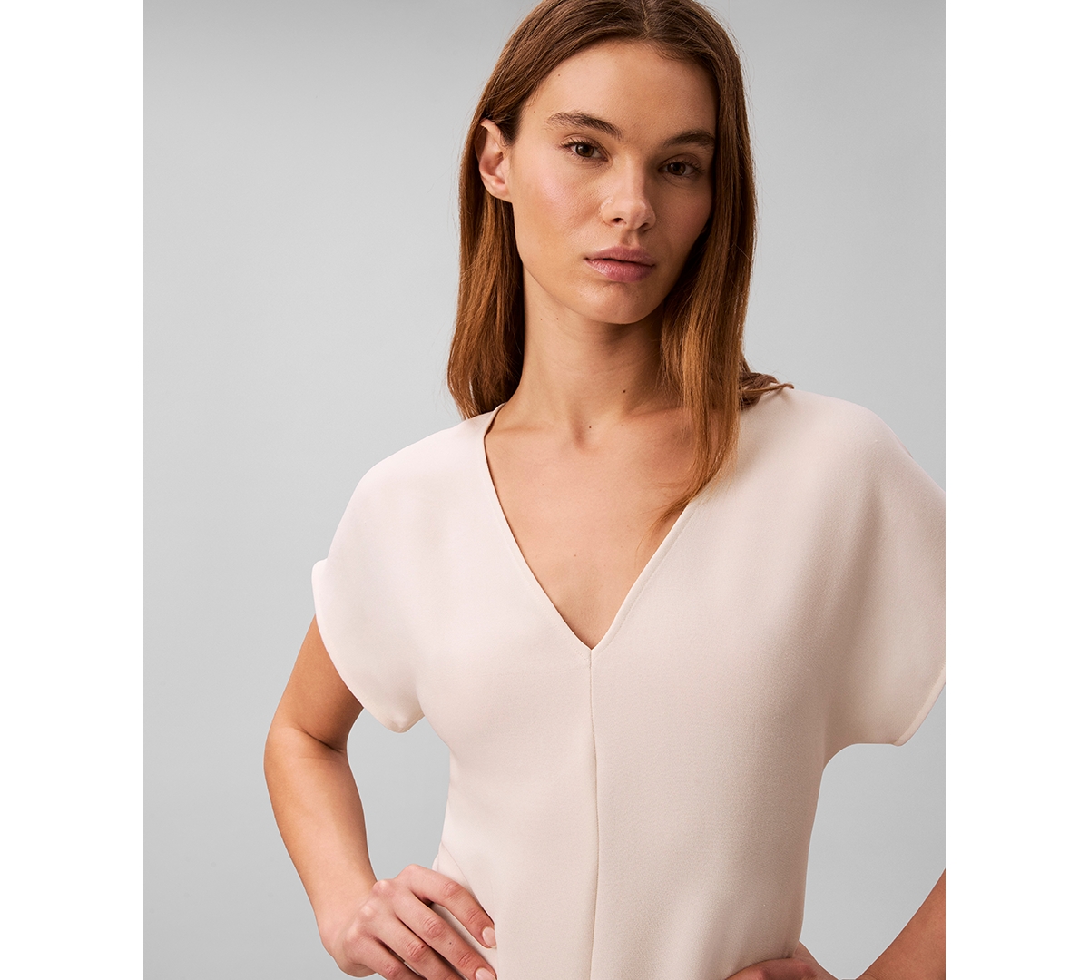 Calvin Klein Women's V-Neck Short-Sleeve Midi Dress