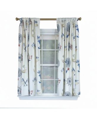 Ralph Lauren Navigator 100% Cotton Rod Pocket Window Curtain set of 2