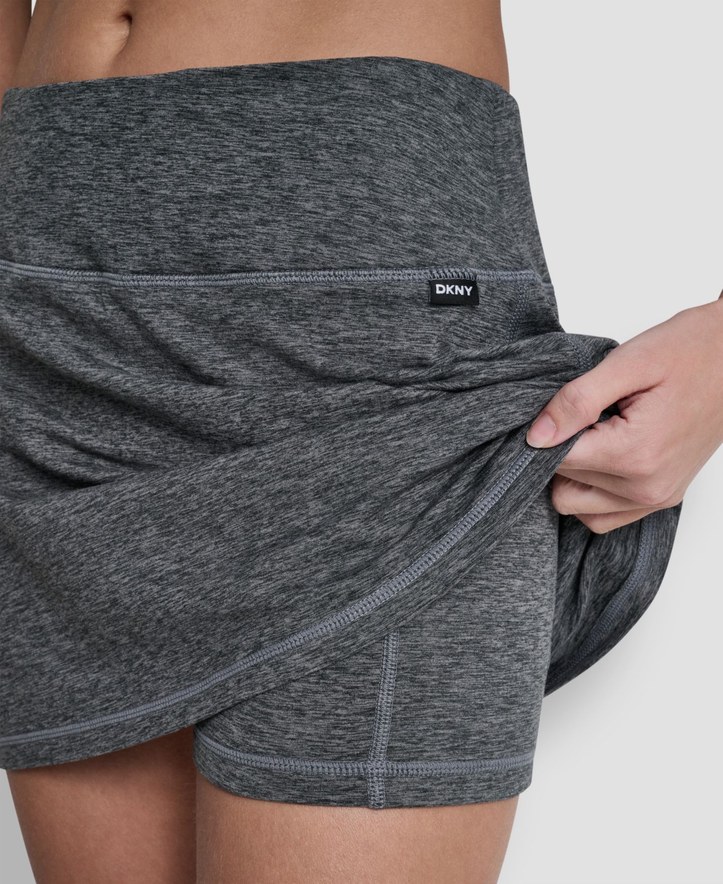 Женская юбка-шорты DKNY Space-Dye Pull-On Bike Skort, цвет: Чёрный — фото 6