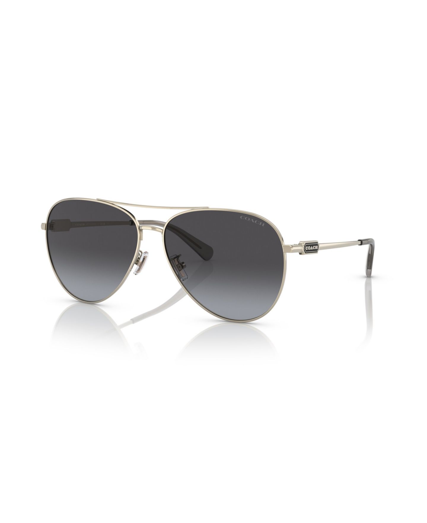 Женские солнцезащитные очки COACH Pilot Sunglasses, CD474 HC7140, цвет: Блестящий светлый золотой — фото 1