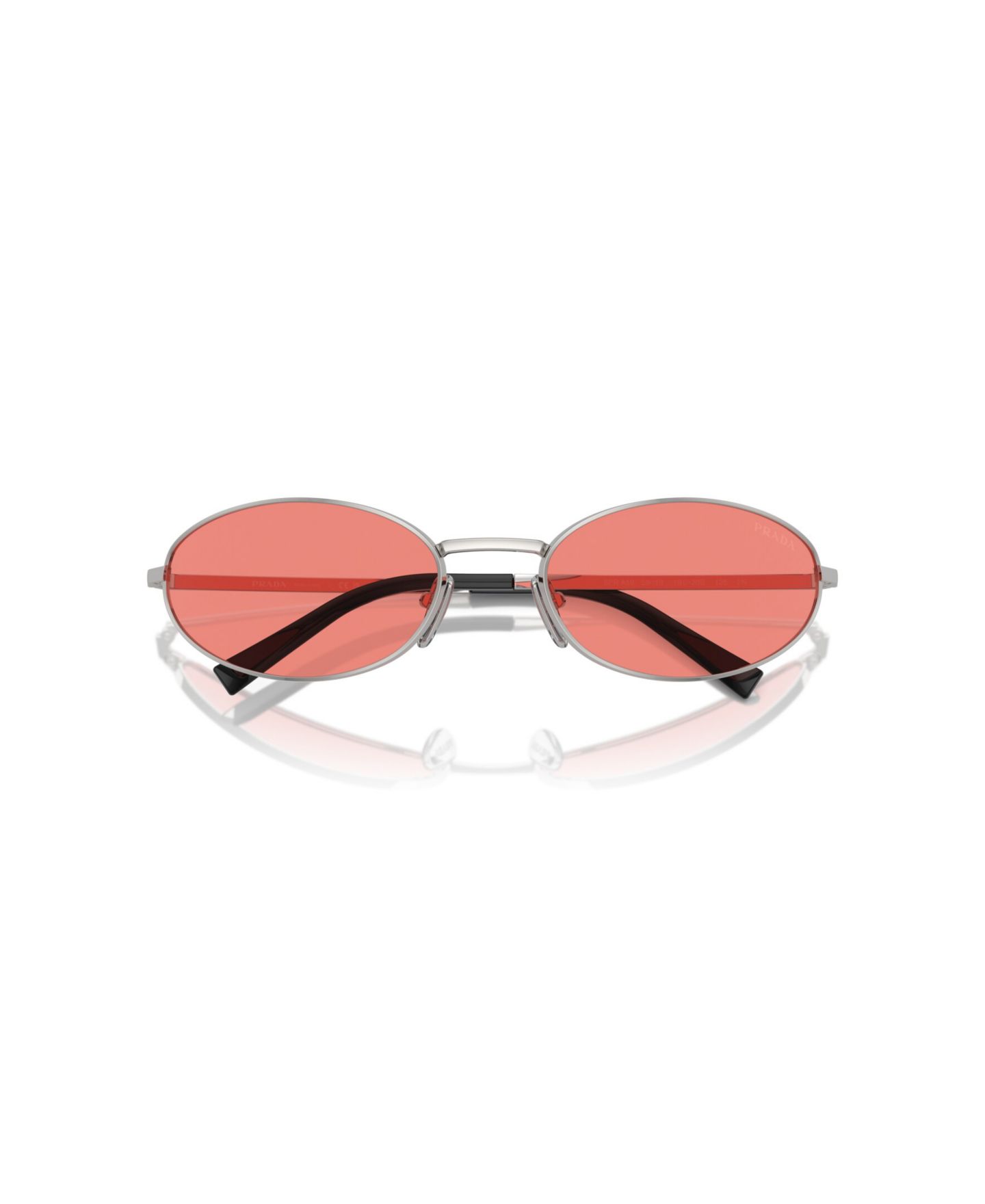 Женские солнцезащитные очки PRADA Oval Sunglasses, PR A59S, цвет: Серебряный — фото 5