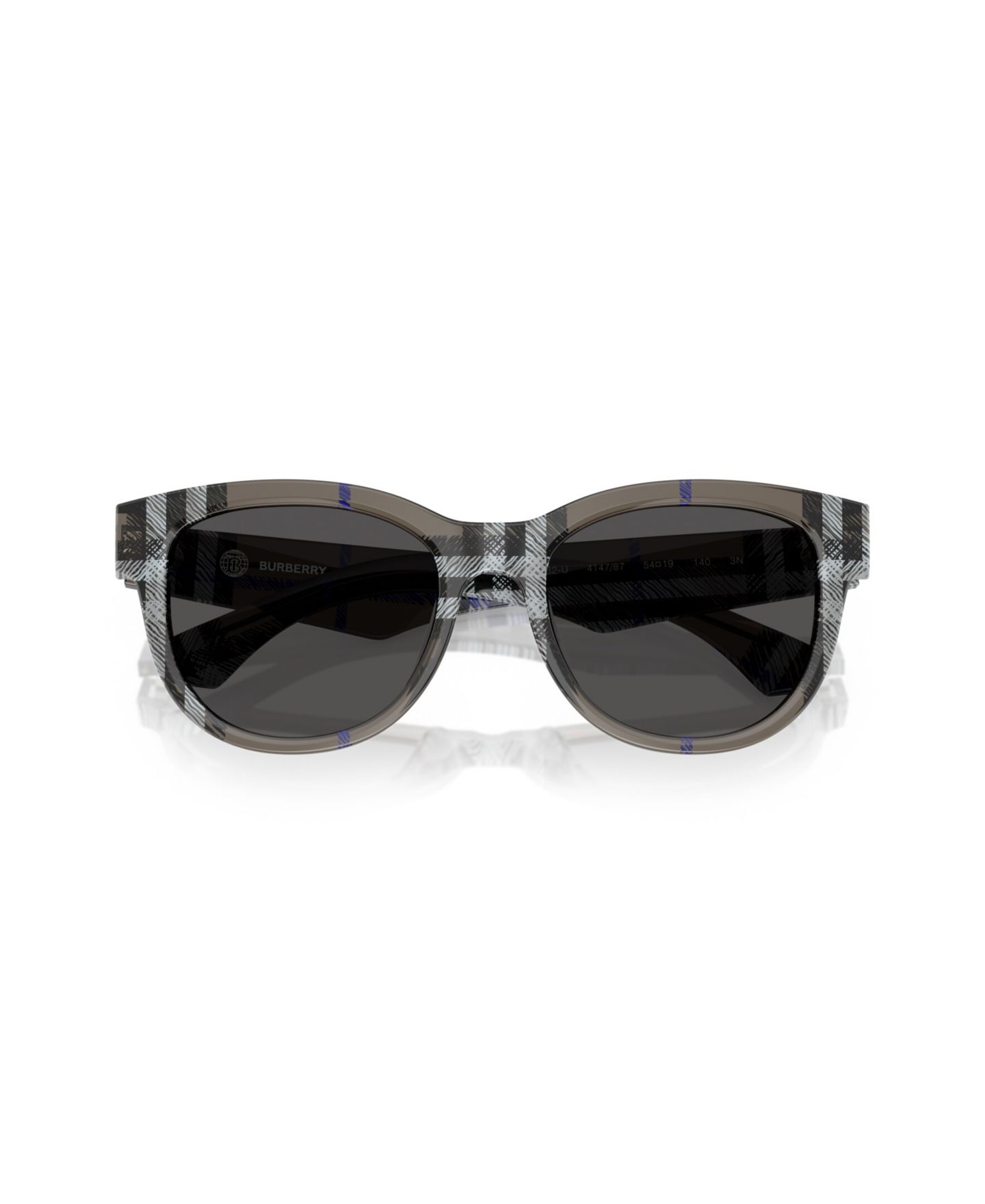 Женские солнцезащитные очки Burberry Round Sunglasses, BE4432U, цвет: Клетчатый — фото 5