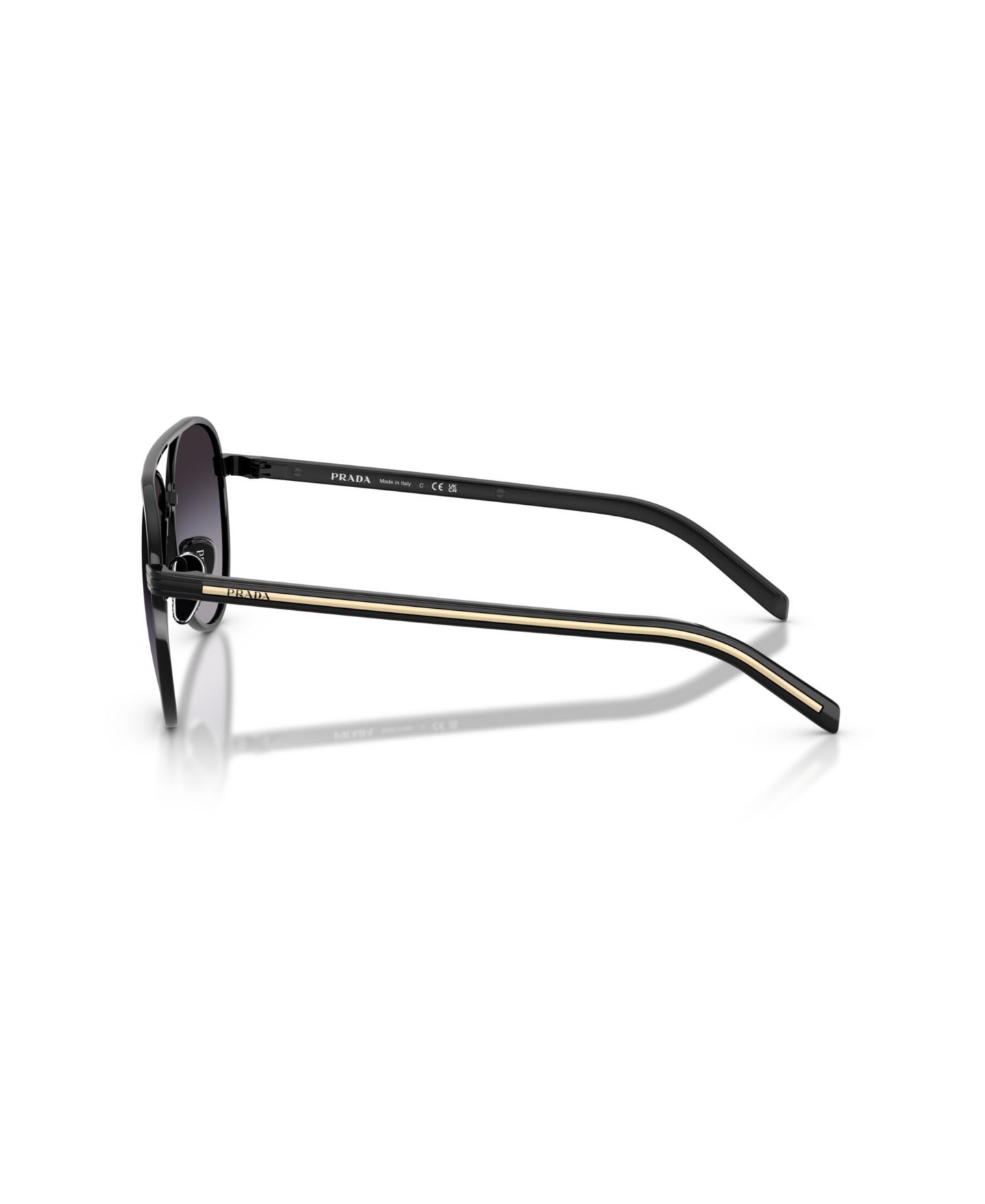 Женские солнцезащитные очки Prada Pilot Sunglasses, PR B57S, цвет: Чёрный — фото 3