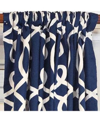 Oblique 100% Cotton Rod Pocket Window Curtain set of 2 Panels 100" x 63" Navy