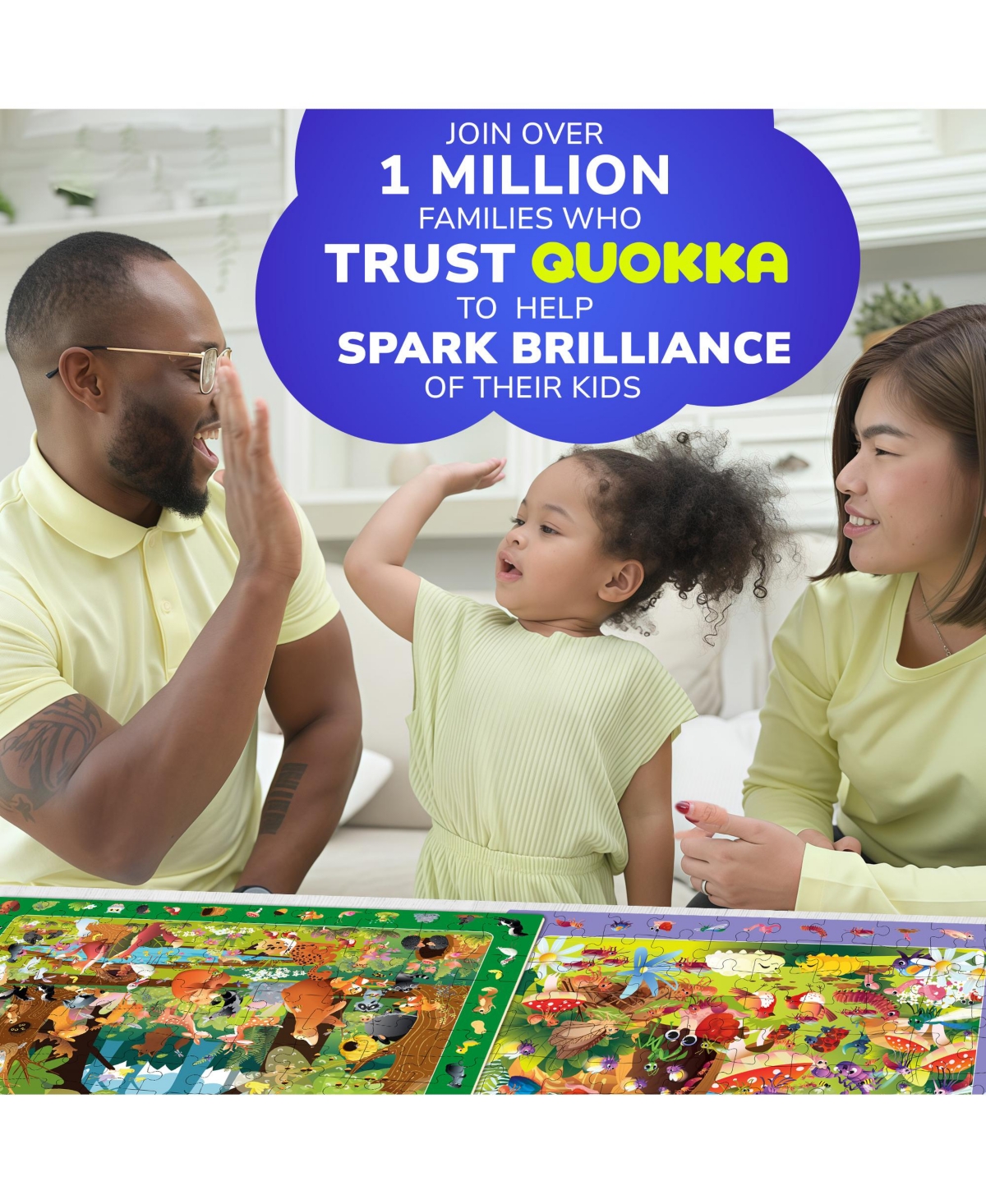 Quokka 4xSET 100 Piece Puzzles for Kids Ages 4-6 – Search and Find Artist-Crafted Illustrations