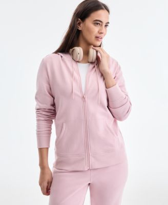 Women's Relaxed Zip-Front Long-Sleeve Fleece Hoodie