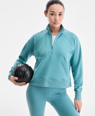 Women's Solid Fleece Quarter-Zip Sweatshirt