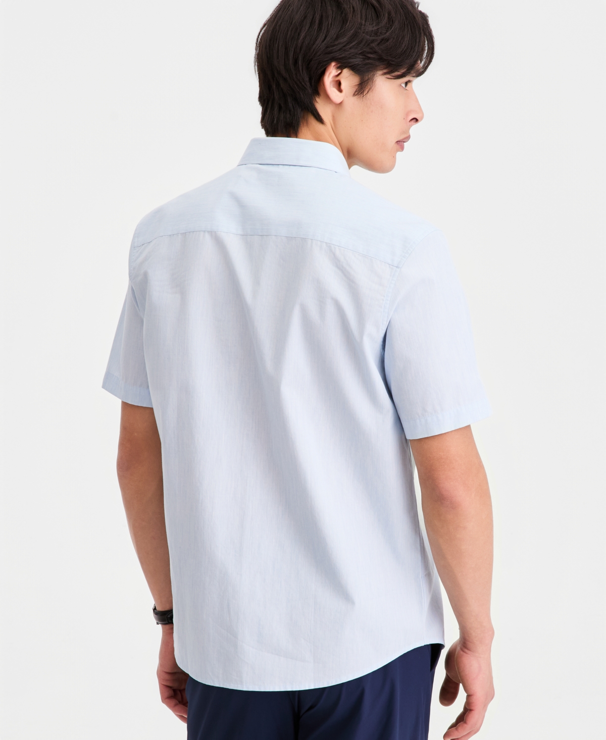 Alfani Men's Cotton Luke Short-Sleeve Pocket Shirt, Macy's Exclusive