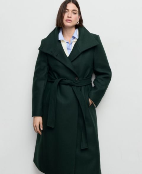 Женские куртки MANGO Manteco Belted Wool Coat