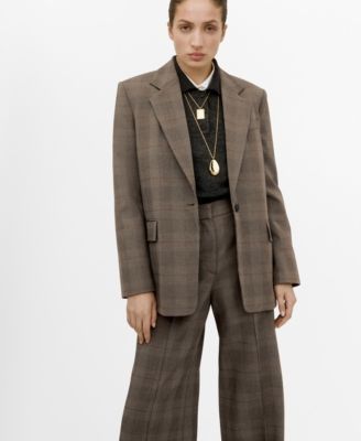 Women's Wool-Blend Check Pants