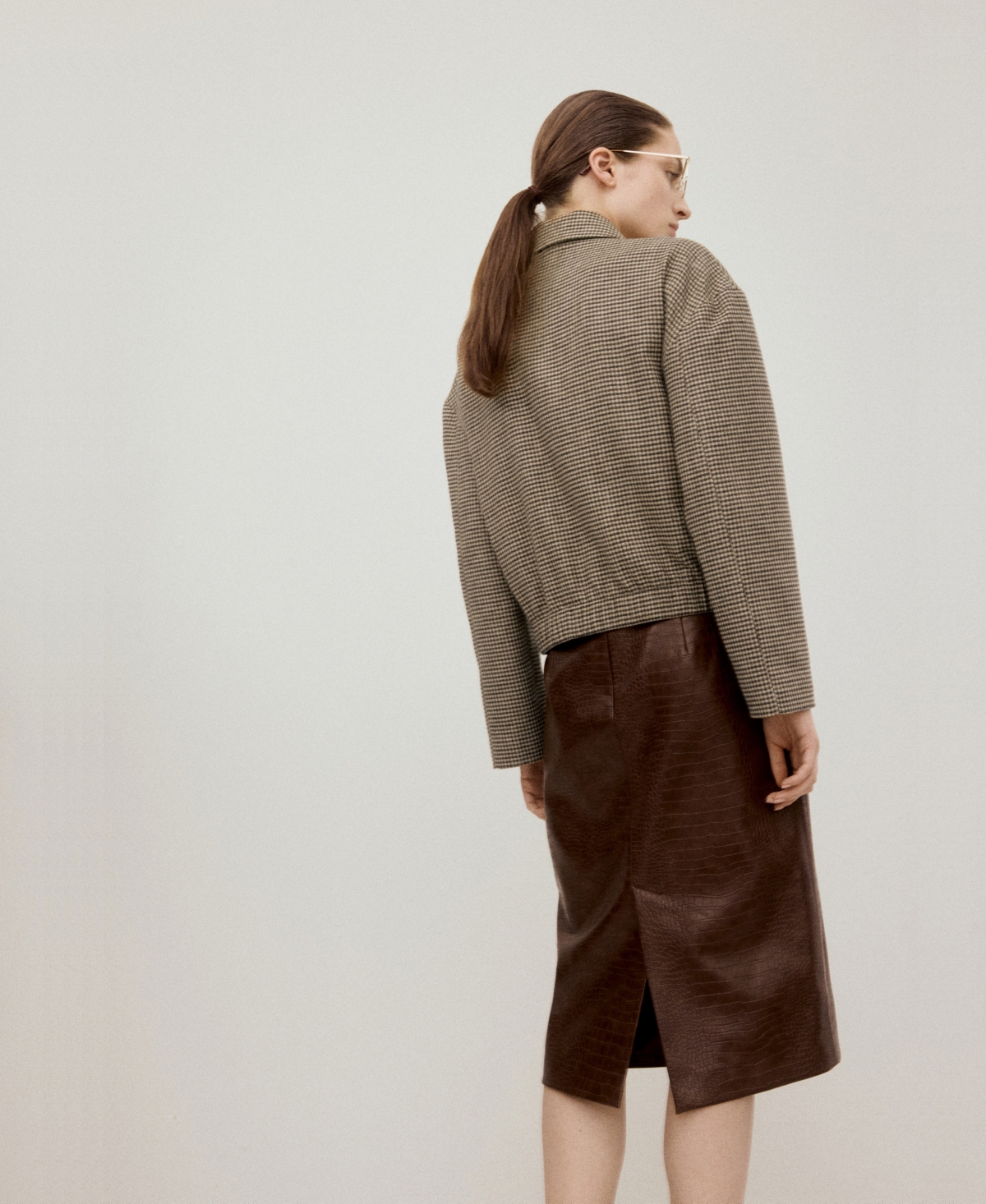 Mango Women's Lapels Houndstooth Jacket