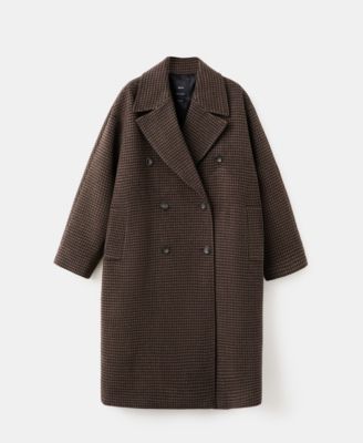 Women's Wool-Blend Micro-Houndstooth Coat