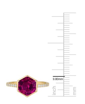 Amethyst (2 ct. t.w.) and Lab-Grown White Sapphire (0.01 ct. t.w.) Ring in 14k Gold Over Sterling Silver (Also Available in Multi-Stones)