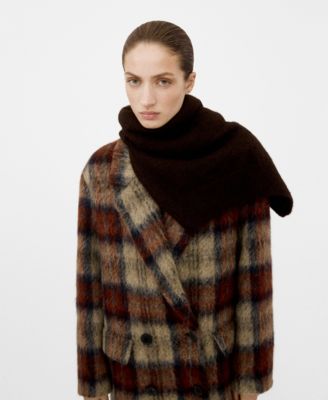 Women's Wool-Blend Check Coat