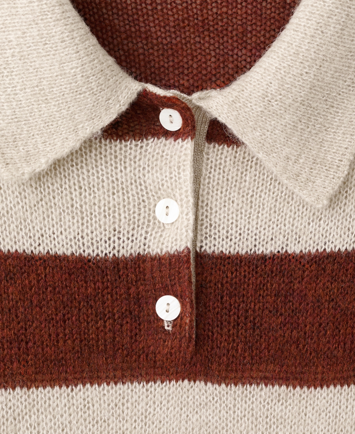 Mango Women's Striped Polo-Neck Sweater