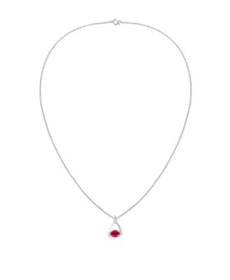2-Pc. Ruby (3.5 ct. t.w.) and Lab-Grown White Sapphire (0.03 ct. t.w.)  Earrings And Pendant Set in Sterling Silver (Also Available in Opal, Amethyst, Sapphire and Blue Topaz)