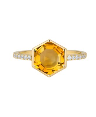 Amethyst (2 ct. t.w.) and Lab-Grown White Sapphire (0.01 ct. t.w.) Ring in 14k Gold Over Sterling Silver (Also Available in Multi-Stones)