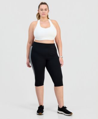Plus Size Studio Side-Stripe Cropped Leggings