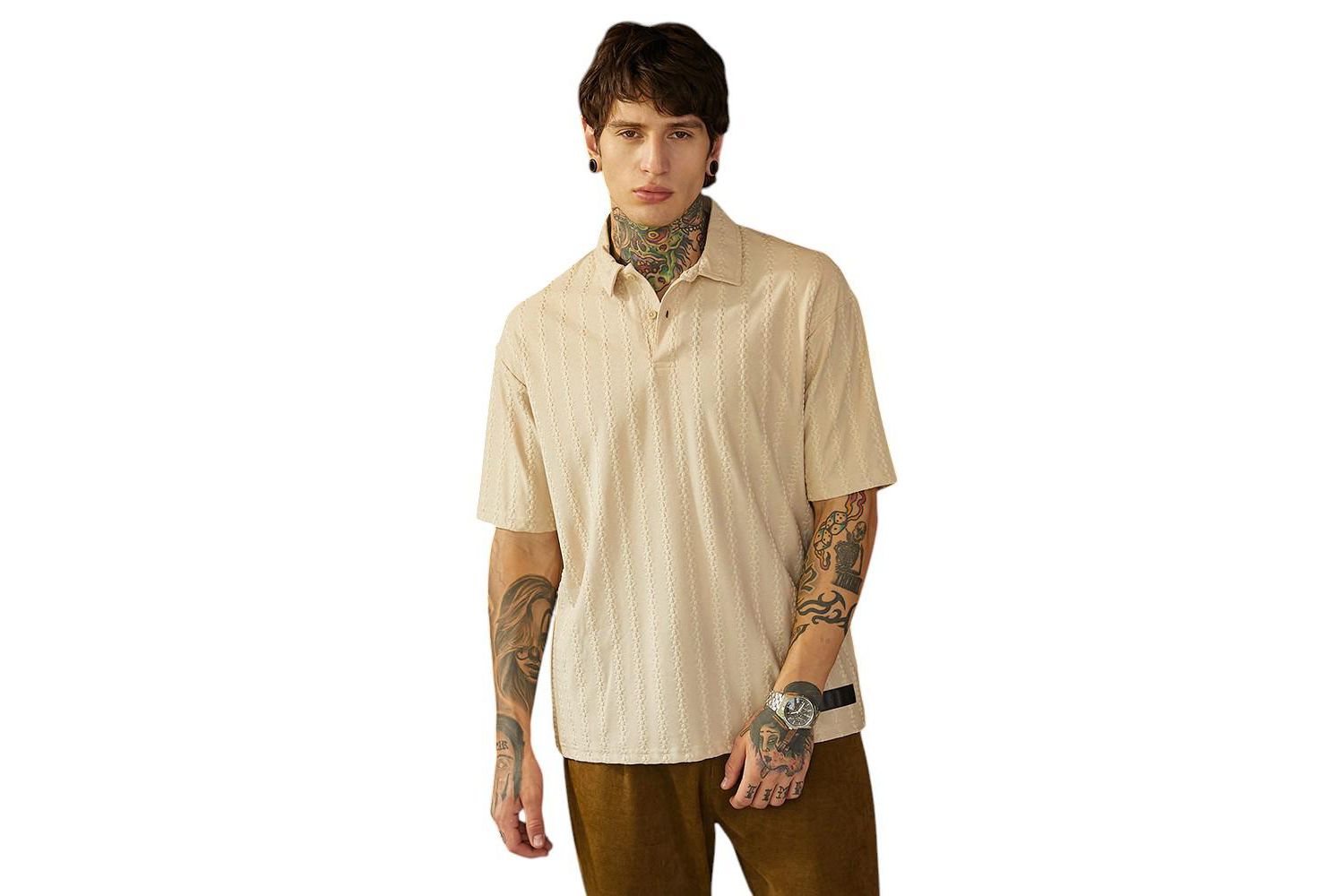 Men's Tactile Oversized Polo T-Shirt