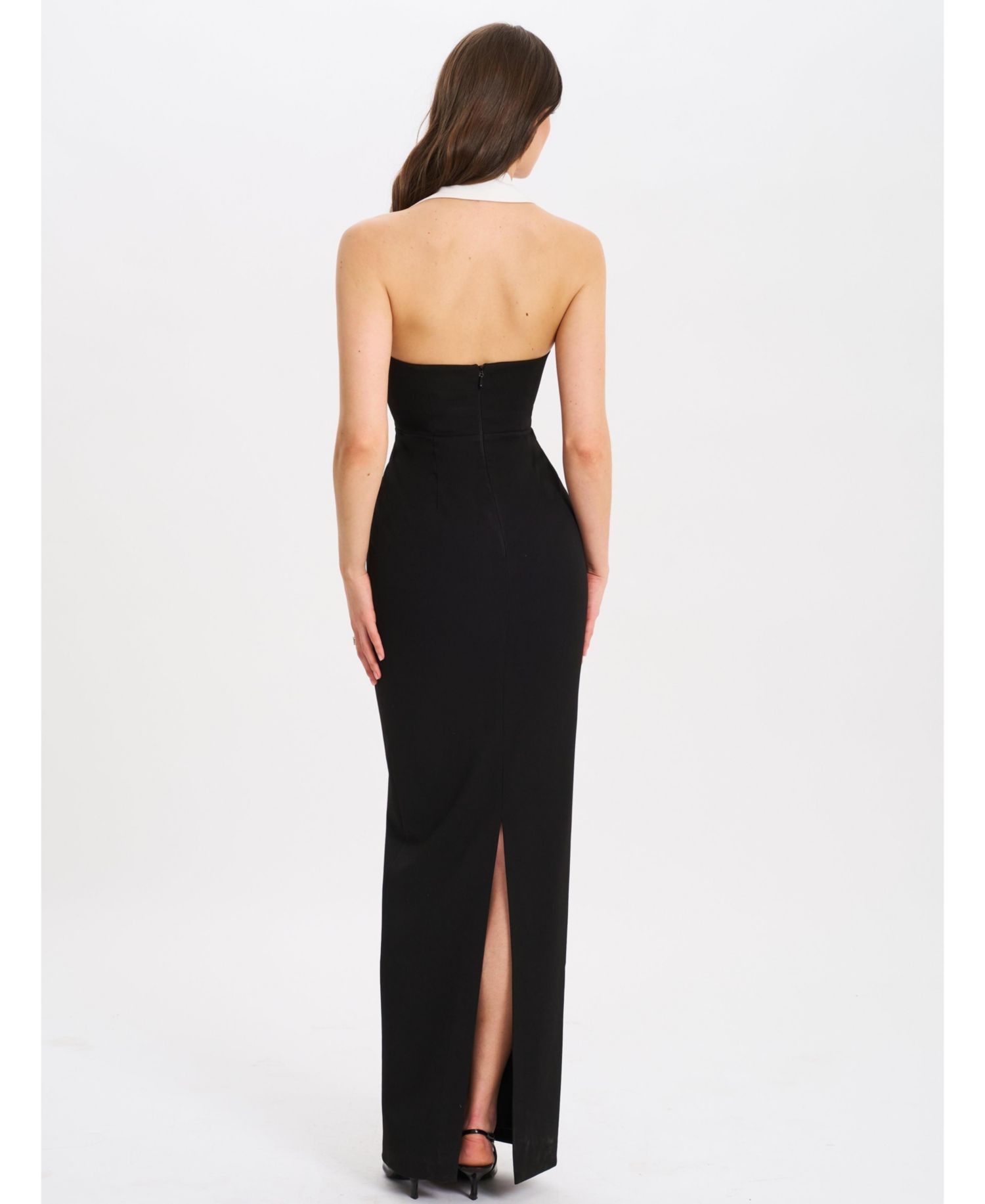 Women's Raelyn Black and White Business Casual Maxi Dress
