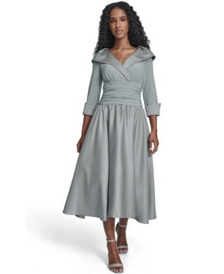 Women's Rhinestone Cuff Sleeve V-Neck Dress